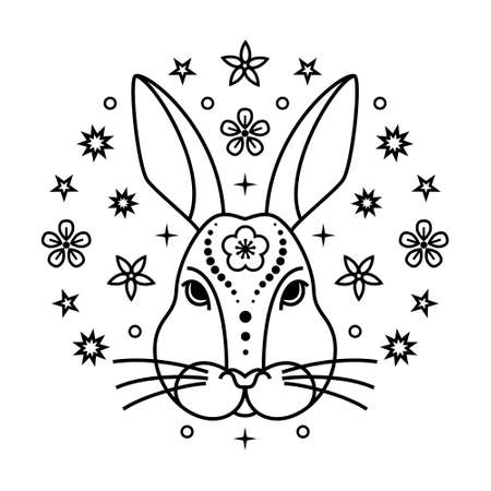 Bunny chinese zodiac signのイラスト素材