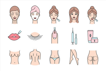 Icons for beauty industryのイラスト素材