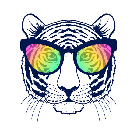 Tiger with sunglassesのイラスト素材