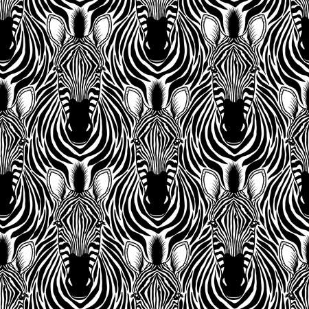 pattern with zebra headのイラスト素材