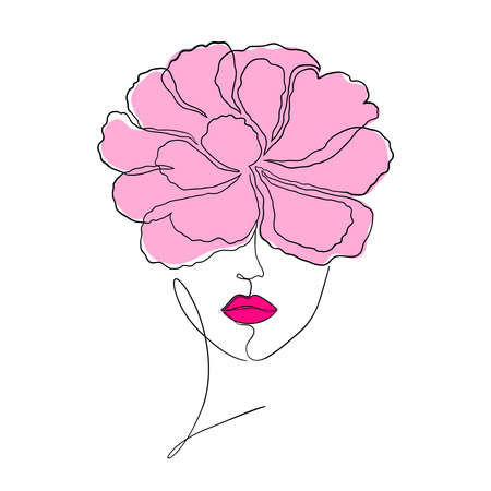 Minimal woman faceのイラスト素材