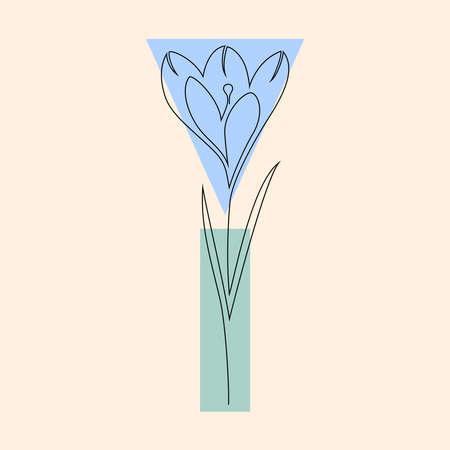 Flower and geometric shapes.のイラスト素材