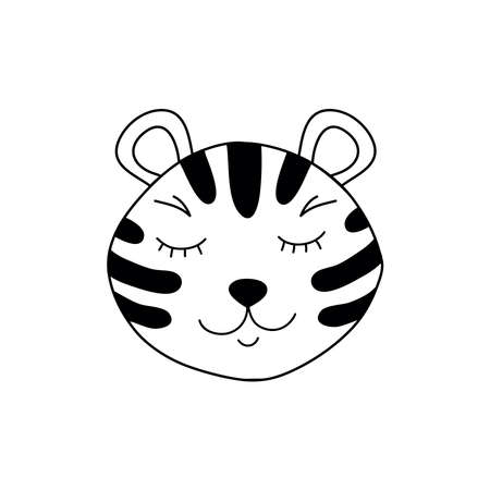 Cute adorable tigerのイラスト素材