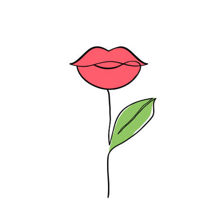 Female lips plantのイラスト素材