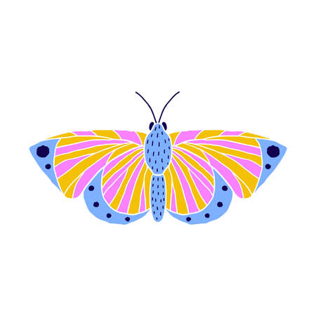 Butterfly in doodle styleのイラスト素材