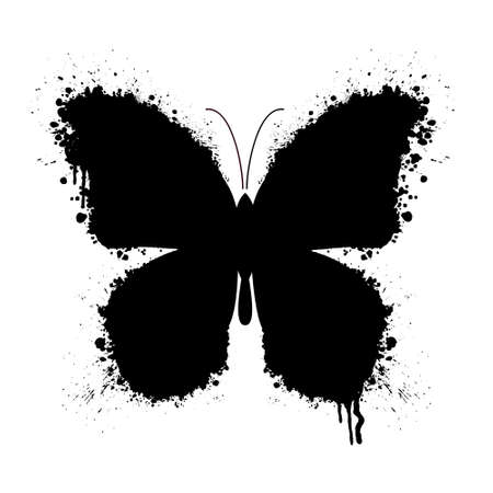 Black grunge butterflyのイラスト素材