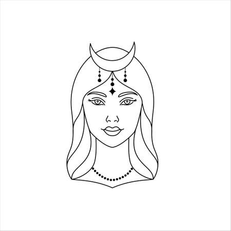 Mystic womans faceのイラスト素材