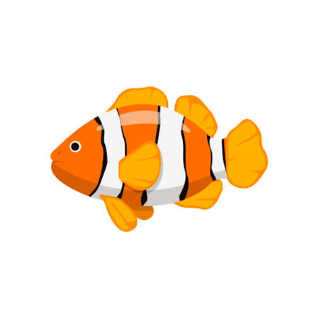 Clown fish in cartoon styleのイラスト素材