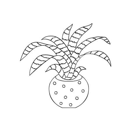 Home flower in doodle style.のイラスト素材