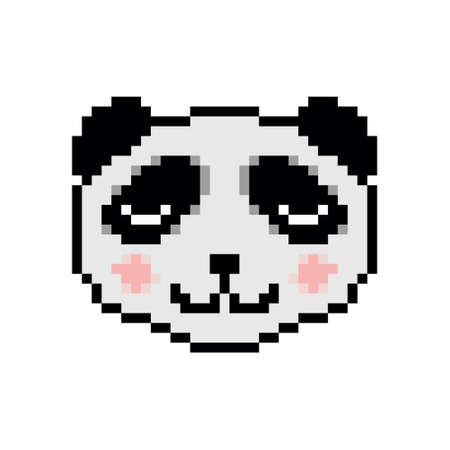 Panda bear in pixel art styleのイラスト素材