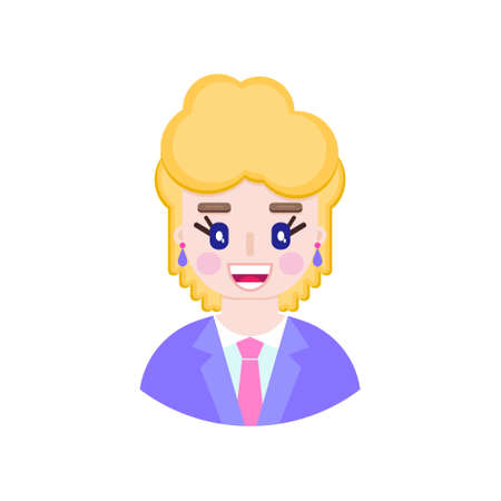 Woman manager in flat styleのイラスト素材