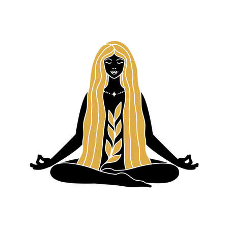 Woman in lotus positionのイラスト素材