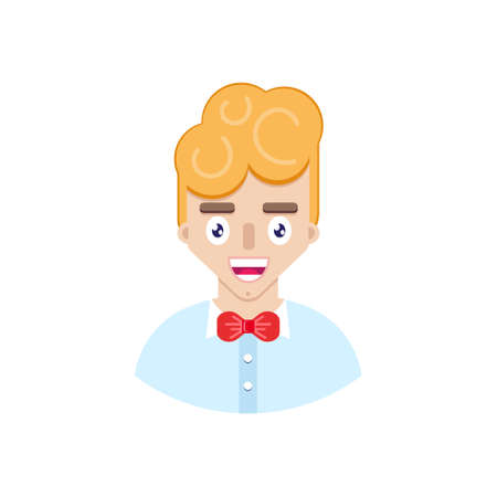 Man waiter in flat style.のイラスト素材
