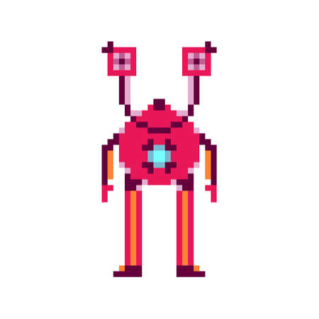 Robot in pixel art styleのイラスト素材