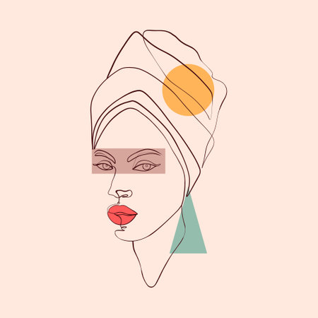 Minimal woman faceのイラスト素材