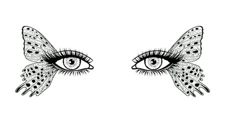 Eyes with butterfly wings.のイラスト素材