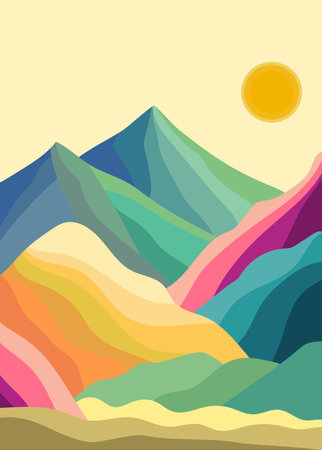 Colorful vector landscapeのイラスト素材