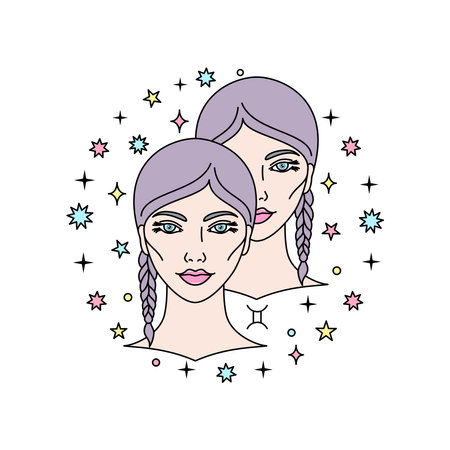 Gemini zodiac signのイラスト素材