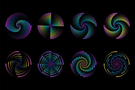 Collection of halfton elementsのイラスト素材