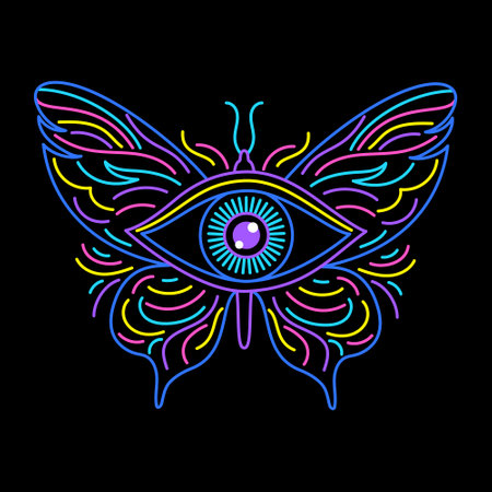 All seeing eye and butterfly.のイラスト素材