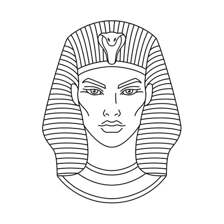 Tutankhamen pharaoh of ancient Egyptのイラスト素材