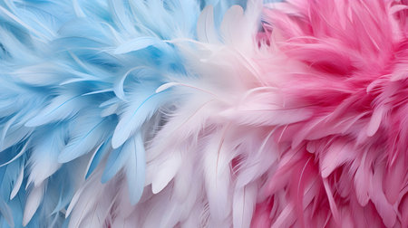 Background with photorealistic colorful feathers.の素材