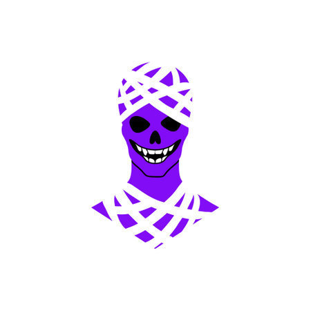 Portrait of a cheerful mummy in doodle styleのイラスト素材