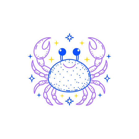 Cancer zodiac sign in doodle styleのイラスト素材