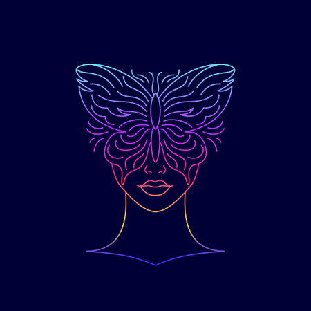 Female face covered with a butterfly.のイラスト素材