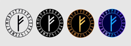 Scandinavian rune Fehuのイラスト素材