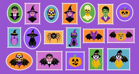 Set of postage stampsのイラスト素材
