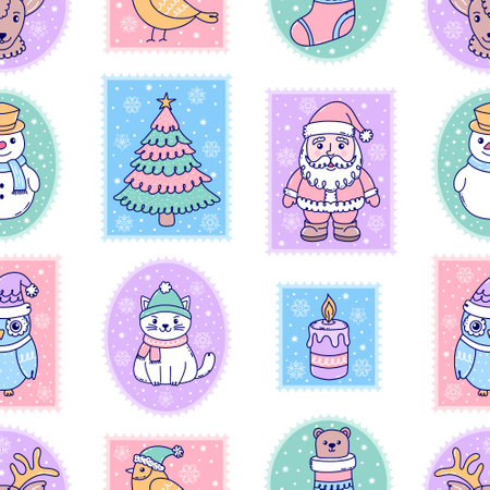 Christmas seamless patternのイラスト素材