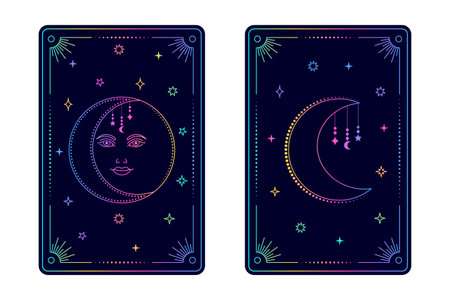 Tarot card moon.のイラスト素材