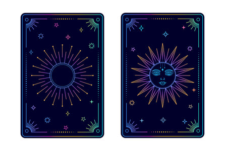 Tarot card sun.のイラスト素材
