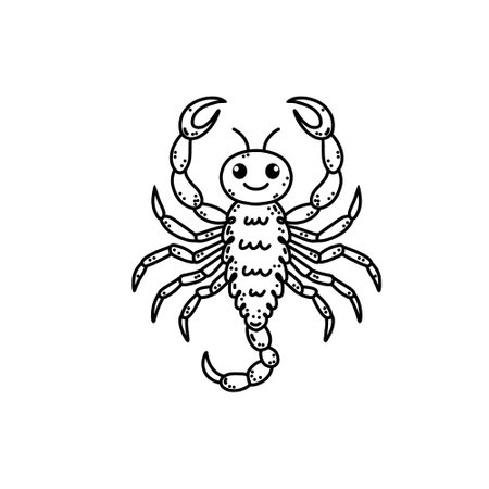 Cute scorpion in hand drawn doodle style.のイラスト素材