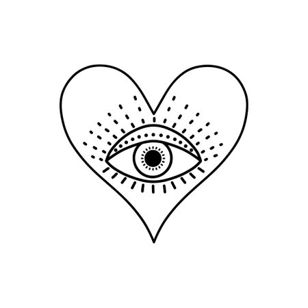 Heart with mystic eyeのイラスト素材