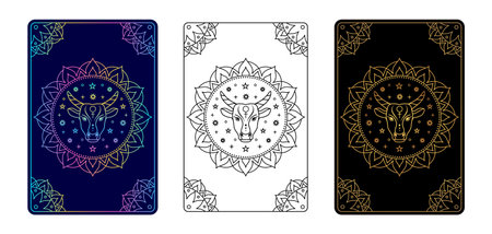 Tarot card with Taurus zodiac sign.のイラスト素材