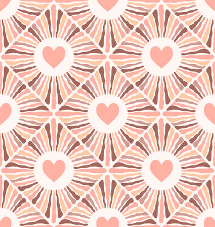 Seamless pattern with heartsのイラスト素材