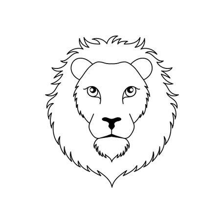 Loin head icon in line art styleのイラスト素材