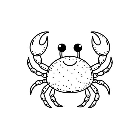 Cute crab in hand drawn doodle styleのイラスト素材