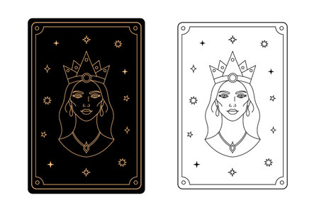 Tarot card empress. The major arcana of a deck of cards.のイラスト素材