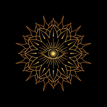 Geometric mandala with an all seeing eyeのイラスト素材