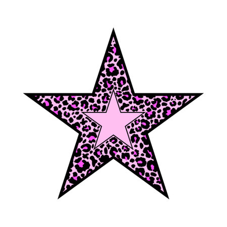 Leopard print star on a white background.のイラスト素材