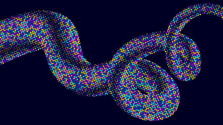 Swirling tube with colorful dots patternのイラスト素材