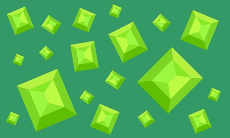 beautiful pattern with emeralds against the dark green illustrationのイラスト素材