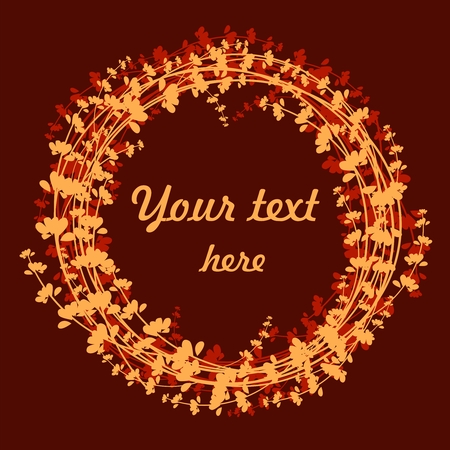 floral wreath on black background with place for your records. Vectorのイラスト素材