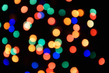 Christmas blur light bokeh abstract background in vintage concept