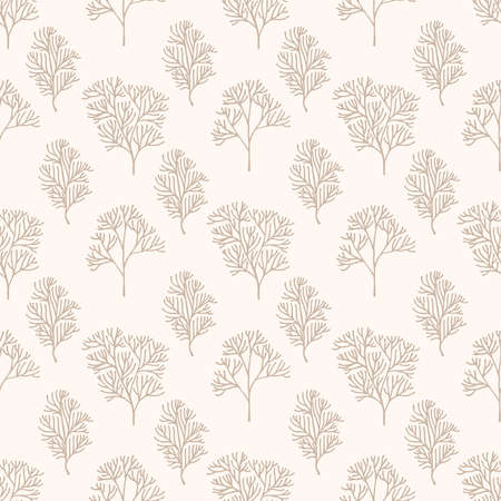 Trees liner style vector seamless pattern. Decorative illustration, good for printing. Monochrome wallpaper vector. Great for label, print, packaging.のイラスト素材
