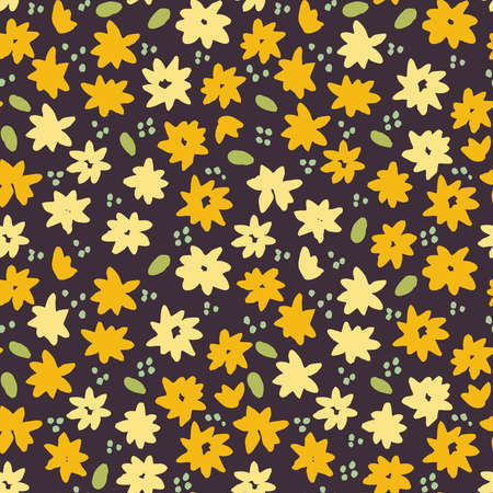 Spring and summer field vector seamless patternのイラスト素材