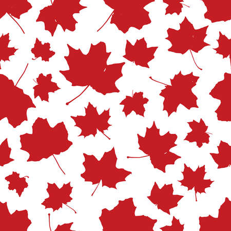 Red maple leaves seamless vector pattern. Great for label, print, packaging, fabric.のイラスト素材